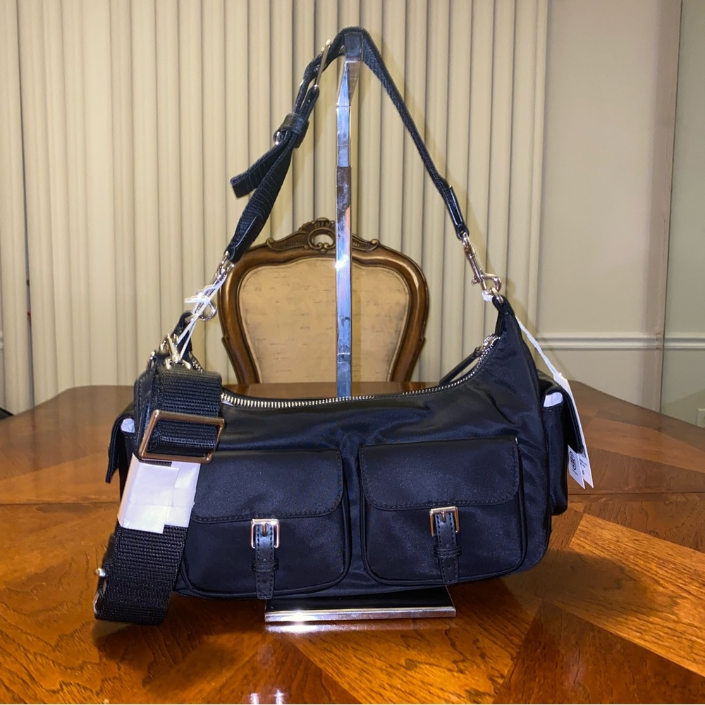 Tory Burch Navy Convertible Nylon Shoulder Bag